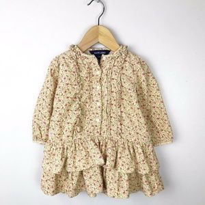 RALPH LAUREN Baby Girl 12 M Floral Corduroy Dress